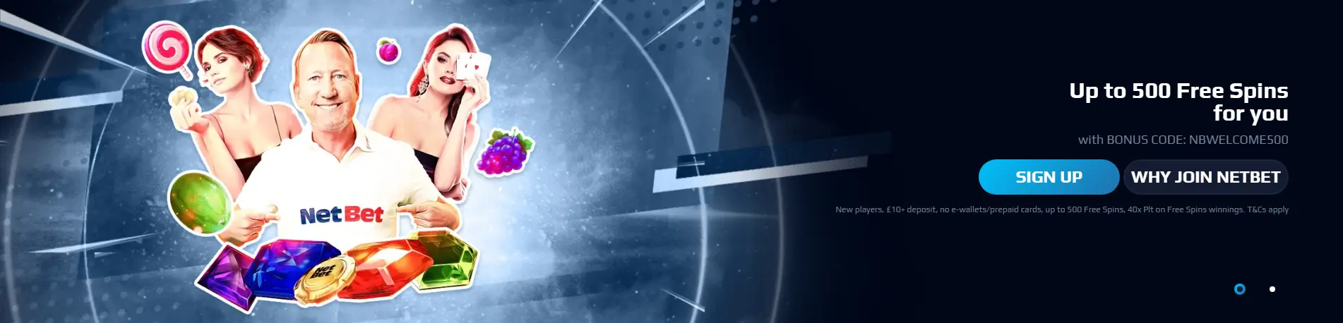 fino a 500 bonus di giri gratuiti alle slot su NetBet